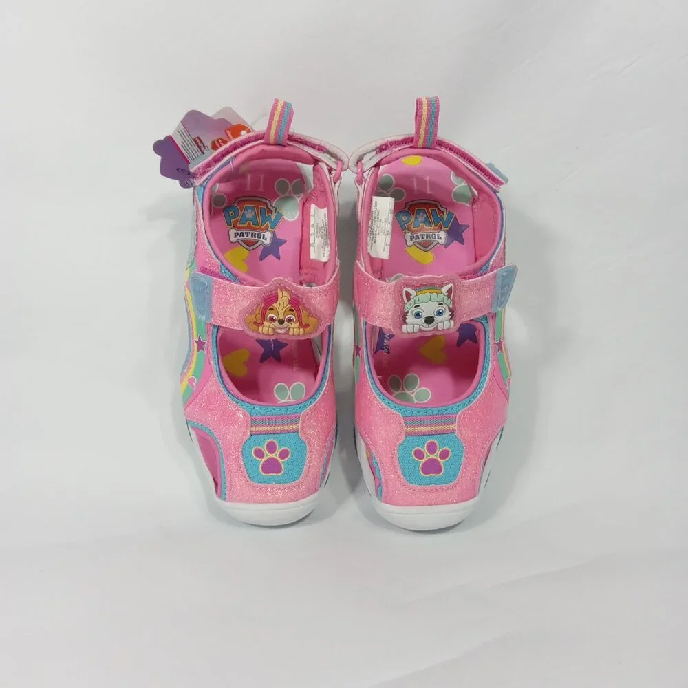 Nickelodeon Paw Patrol Kids Girls' Light-Up Sandals in pink glitter Size 11 NWT